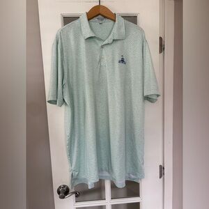 Peter Millar Polo Summer Comfort Old Waverly Golf Course Shirt Green Print XL